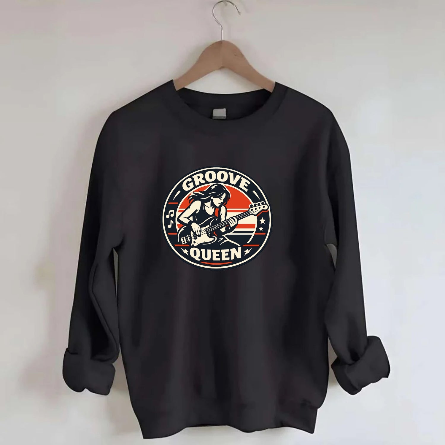Groove Queen Emblem - Crewneck Sweatshirt - black