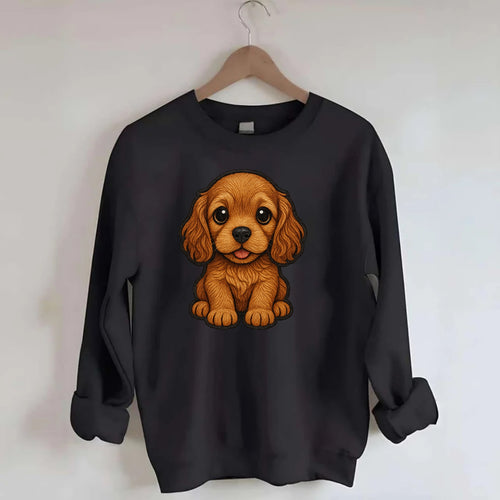 Baby Cocker Spaniel Puppy - long wavy ears, soulful eyes, silky coat, - Crewneck Sweatshirt