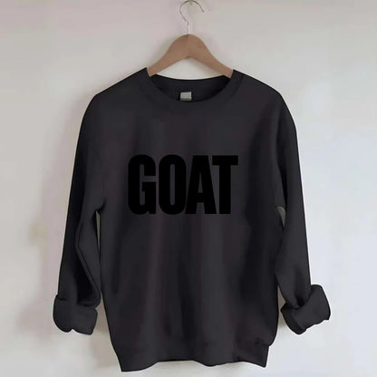 Bold typography design - "GOAT" - greatest of all time - Crewneck Sweatshirt - black