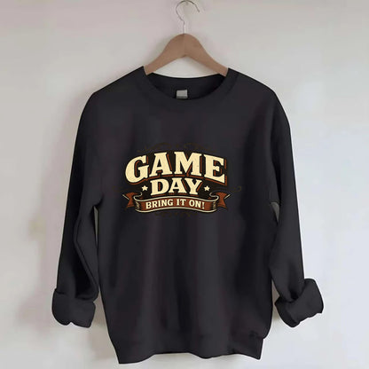 Bold typography design - "GAME DAY" - competition ready, bring it on - Crewneck Sweatshirt - black