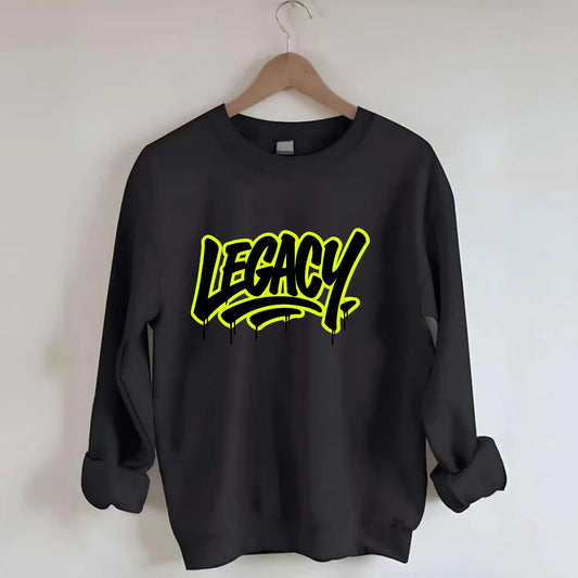 Bold typography design - "LEGACY" - what you leave behind, lasting impact - Crewneck Sweatshirt - black