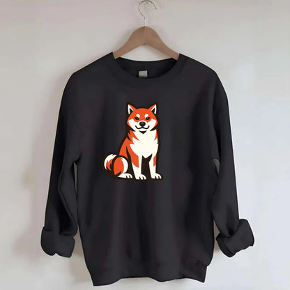 Sitting Shiba Inu Emblem - Crewneck Sweatshirt - black