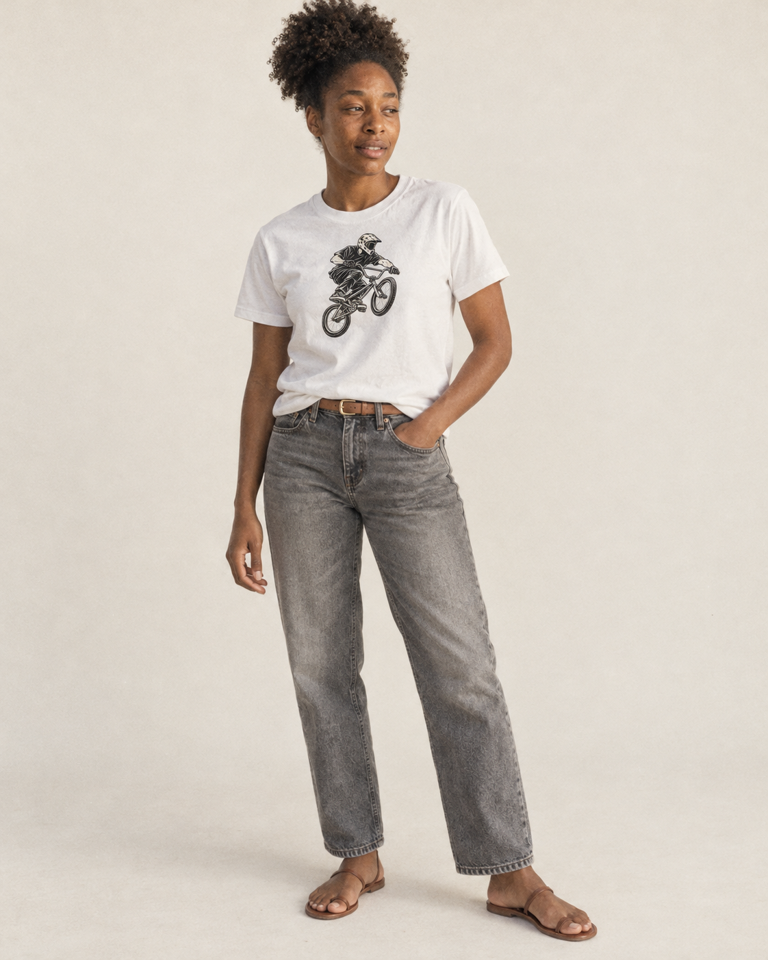 Bmx Rider Tabletop Jump Global Sports Ink Figures Classic T-shirt – studio model photo