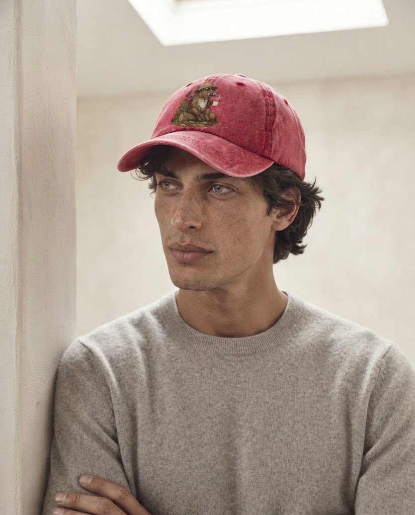 Model wearing the cap