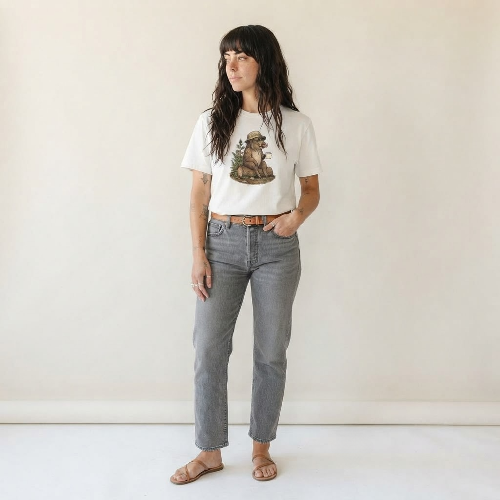 Boar Bean Supper Slow Camp Club Classic T-shirt – studio model photo