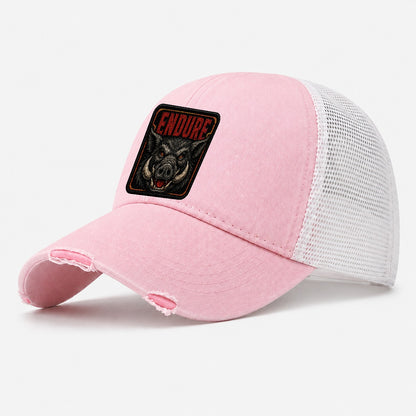 Boar Endure Badge Washed Trucker Hat – Light Pink