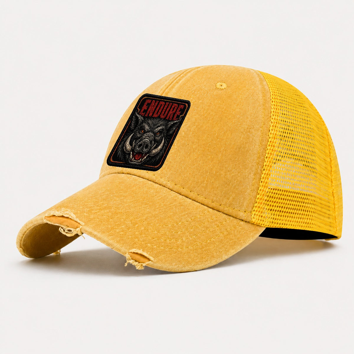 Boar Endure Badge Washed Trucker Hat – Yellow