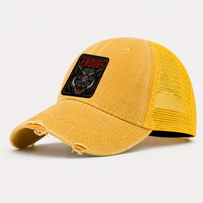 Boar Endure Badge Washed Trucker Hat – Yellow