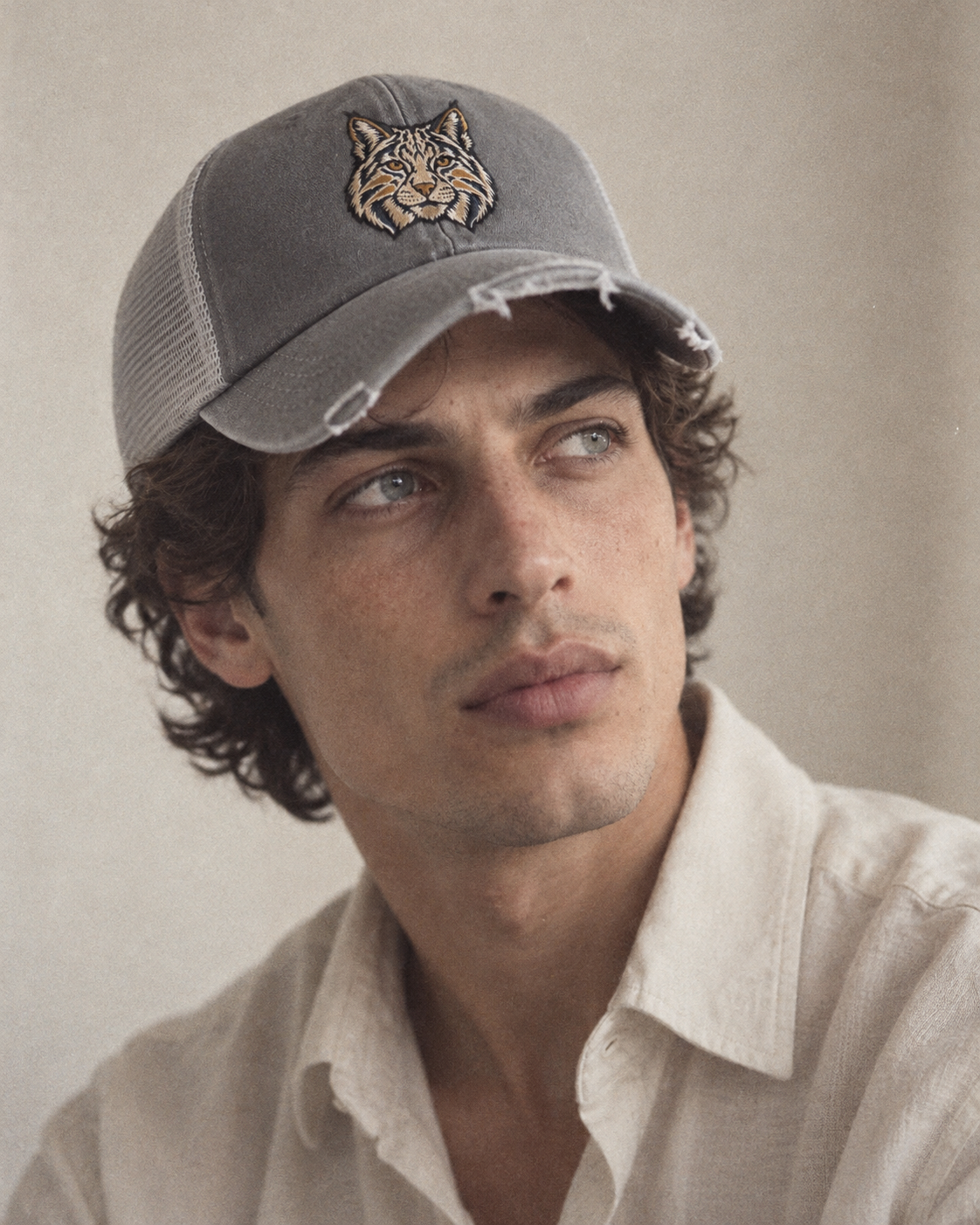Model wearing the cap