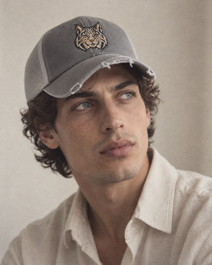 Model wearing the cap