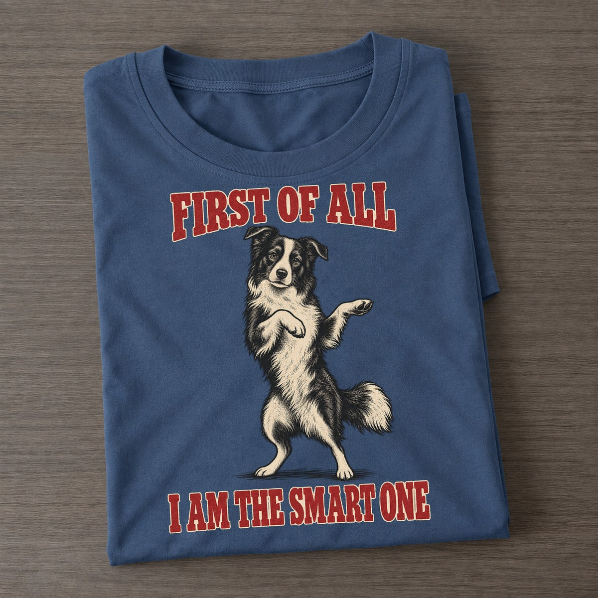 Border Collie Dog Declarations Classic T-shirt – Twilight Navy