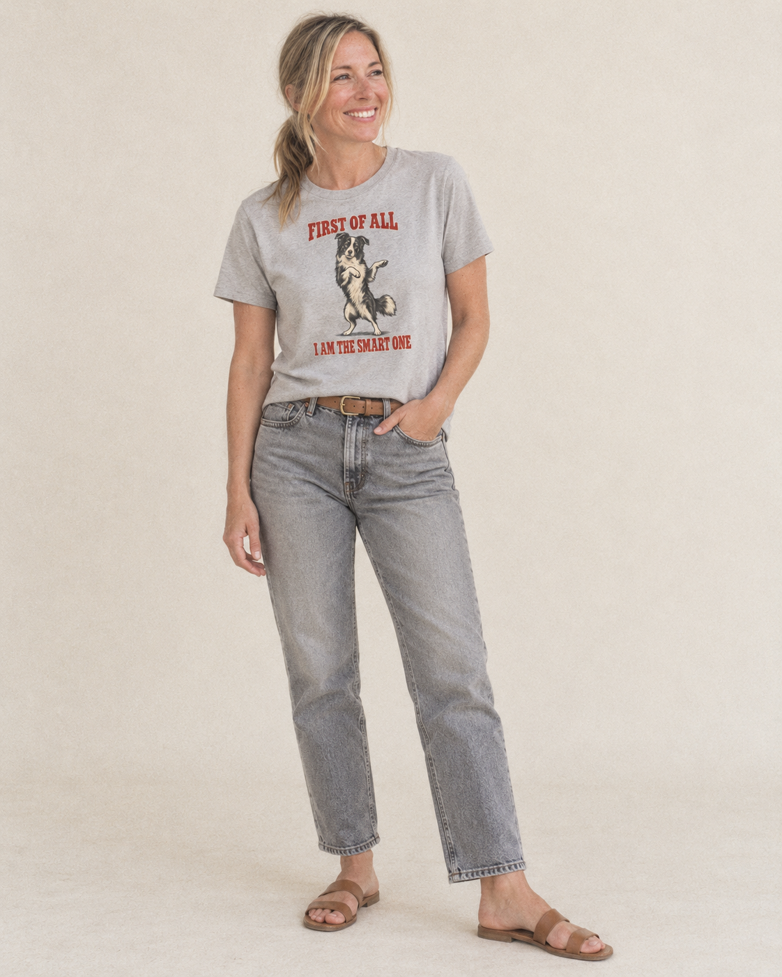 Border Collie Dog Declarations Classic T-shirt – studio model photo