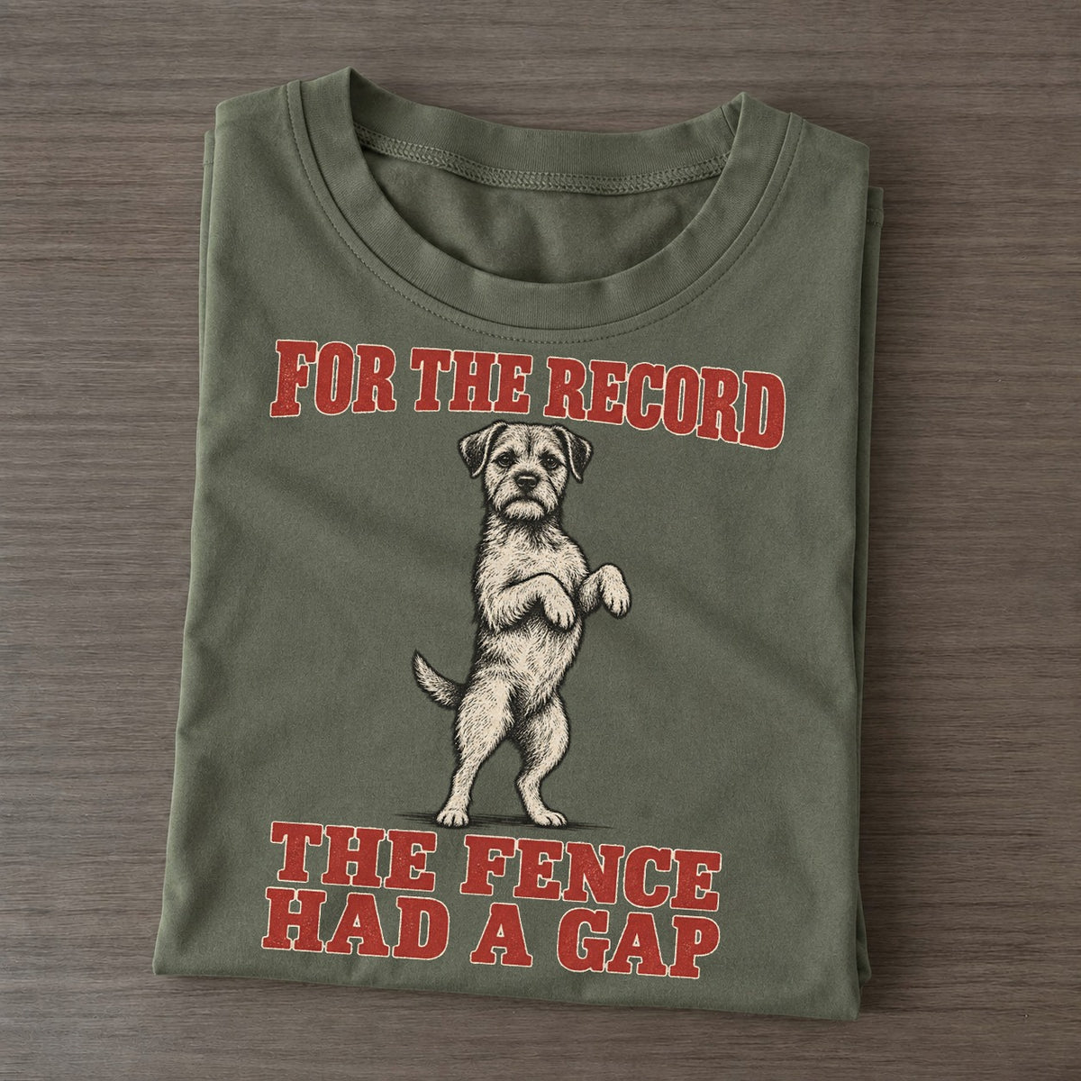 Border Terrier Dog Declarations Classic T-shirt – Army Green