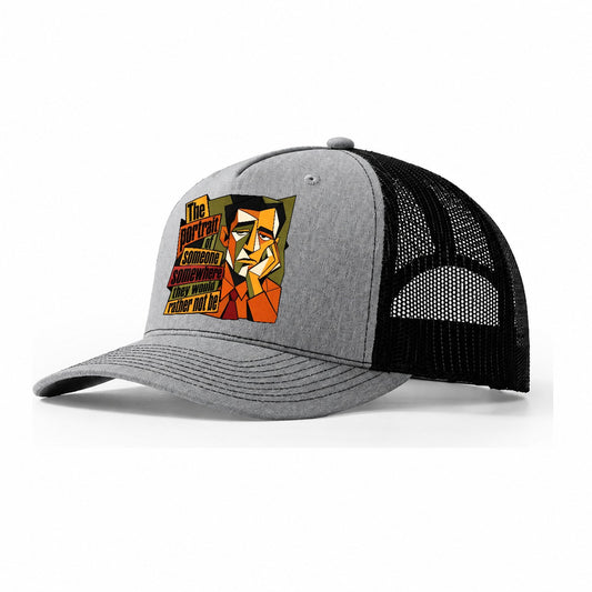 Bored Office Man Portrait Trucker Hat – Sport Grey Black