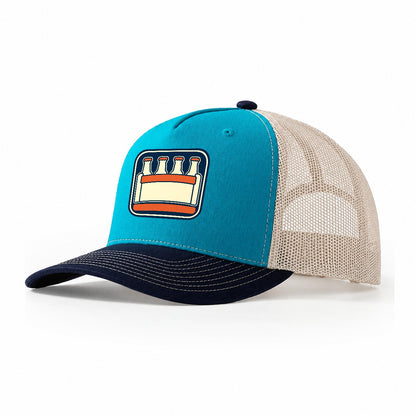 Bottle Crate Trucker Hat – Teal Navy