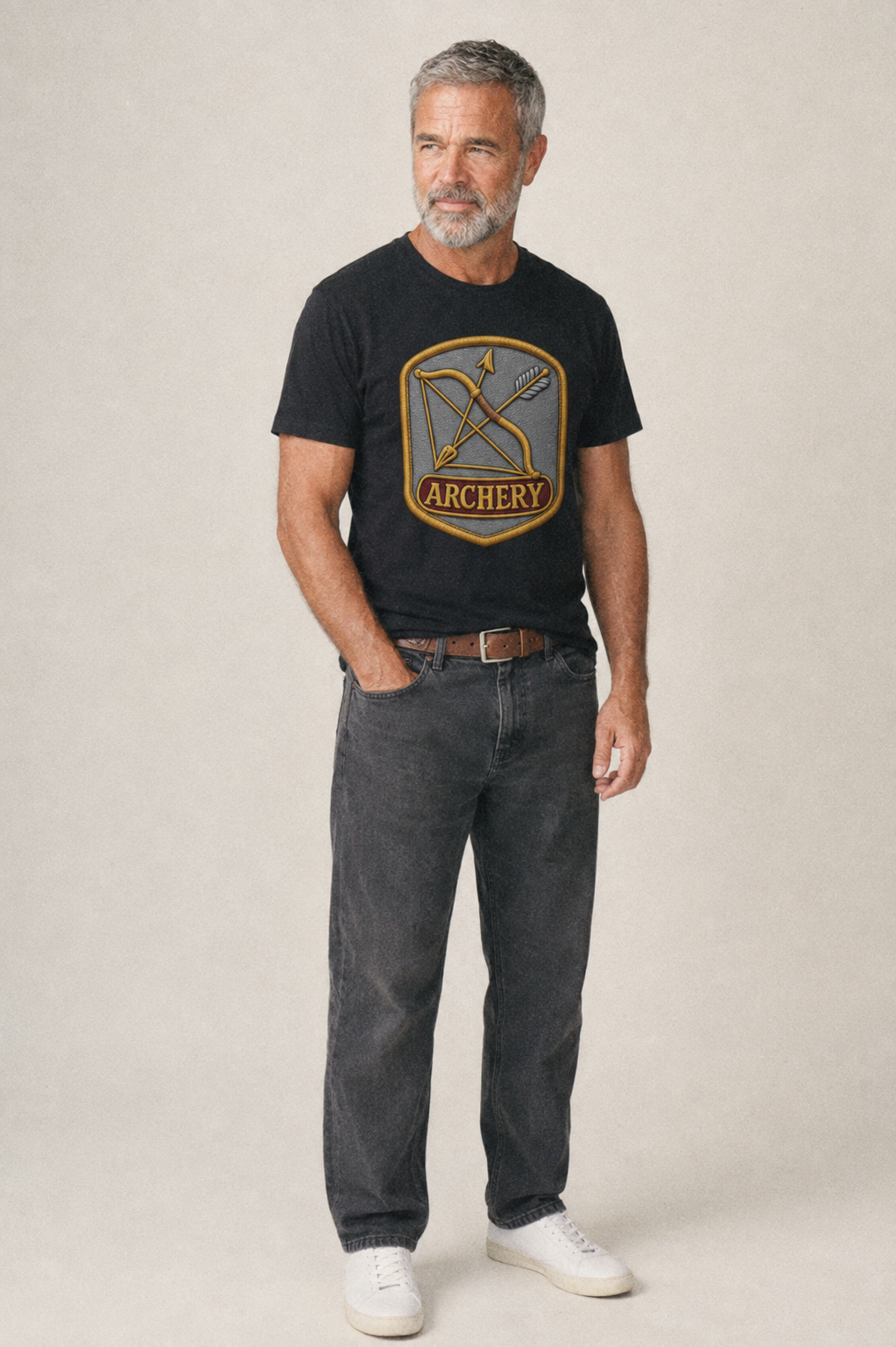 Bow and arrow crossed - archery enthusiast - Classic T-shirt – studio model photo