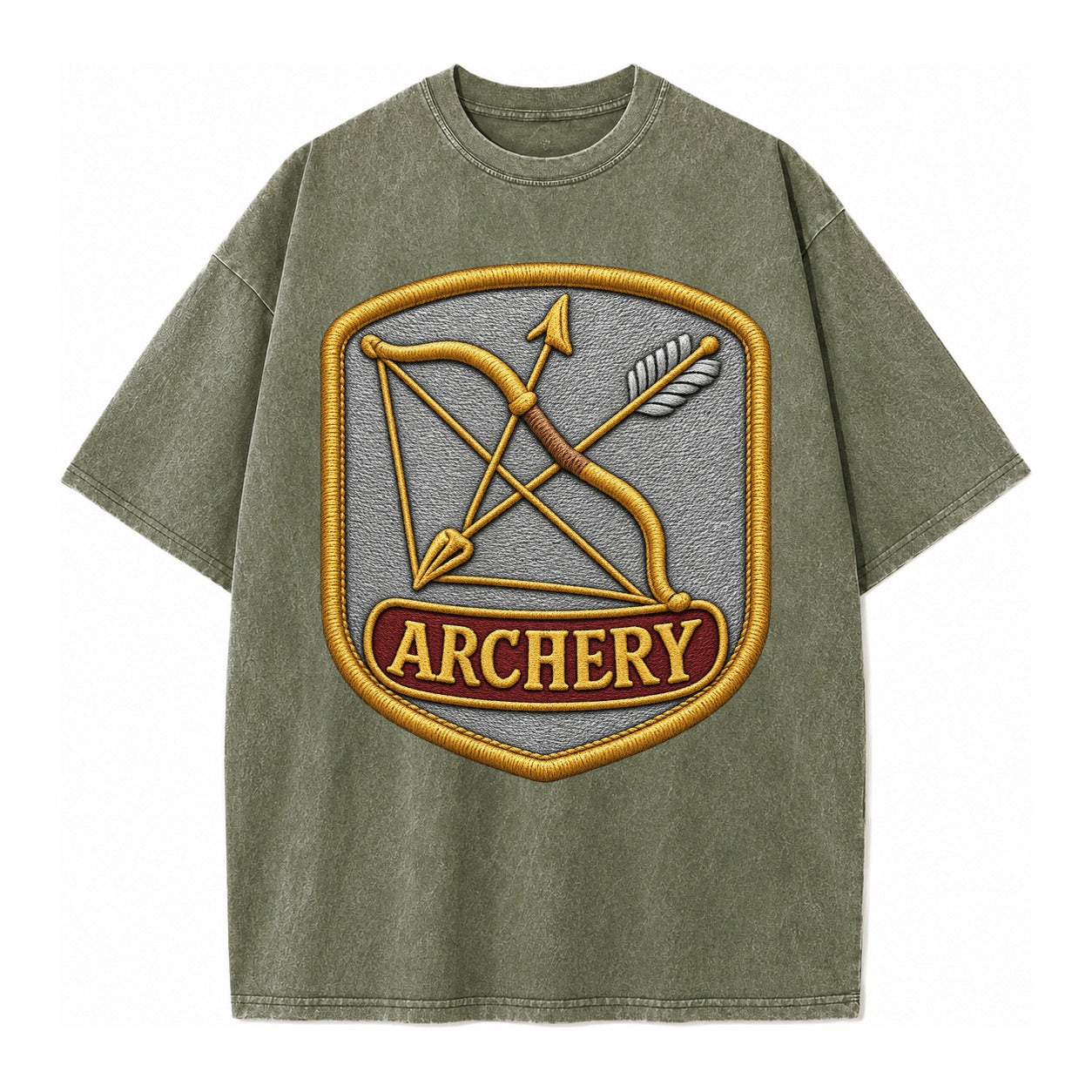 Bow and arrow crossed - archery enthusiast - Vintage T-shirt – Army Green