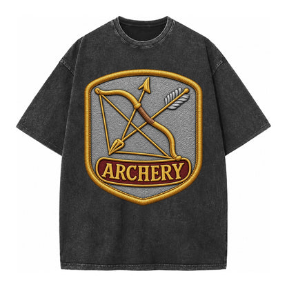 Bow and arrow crossed - archery enthusiast - Vintage T-shirt – Black