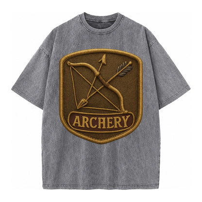 Bow and arrow crossed - archery enthusiast - Vintage T-shirt – Grey
