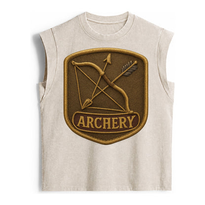Bow and arrow crossed - archery enthusiast - Vintage Washed Tank – Beige