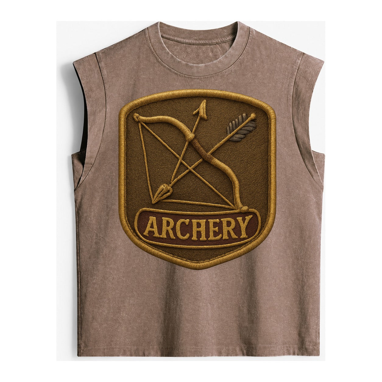 Bow and arrow crossed - archery enthusiast - Vintage Washed Tank – Brown