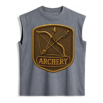 Bow and arrow crossed - archery enthusiast - Vintage Washed Tank – Grey