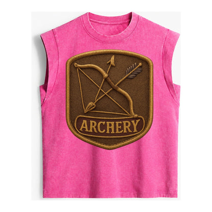 Bow and arrow crossed - archery enthusiast - Vintage Washed Tank – Pink
