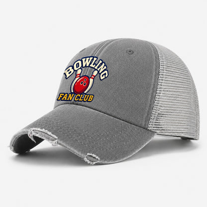 Bowling Fan Club Washed Trucker Hat – Grey