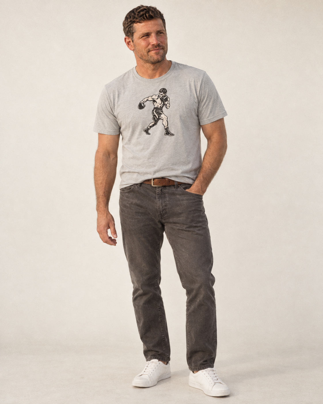 Boxer Body Hook Global Sports Ink Figures Classic T Shirt A4949Fe8 – studio model photo