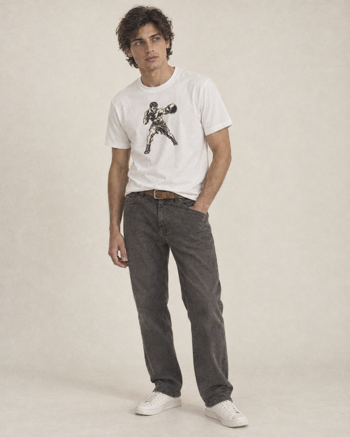 Boxer Guarded Jab Global Sports Ink Figures Classic T Shirt A83Cf392 – studio model photo