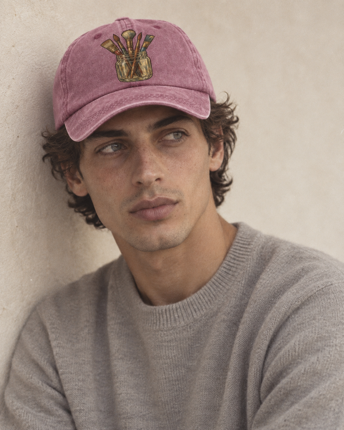 Model wearing the cap