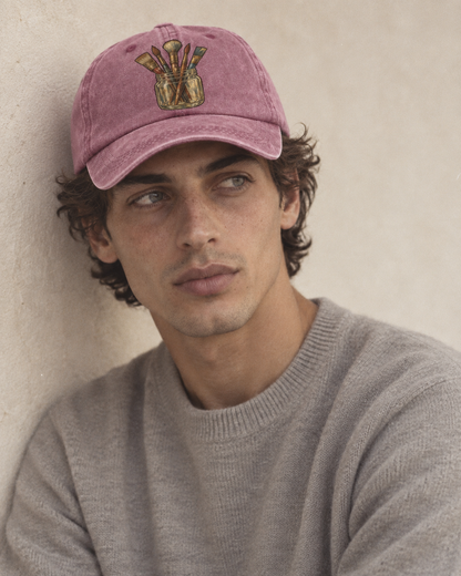 Model wearing the cap
