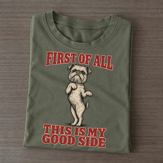 Brussels Griffon Dog Declarations Classic T-shirt – Army Green