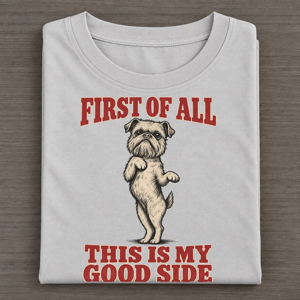 Brussels Griffon Dog Declarations Classic T-shirt – Grey