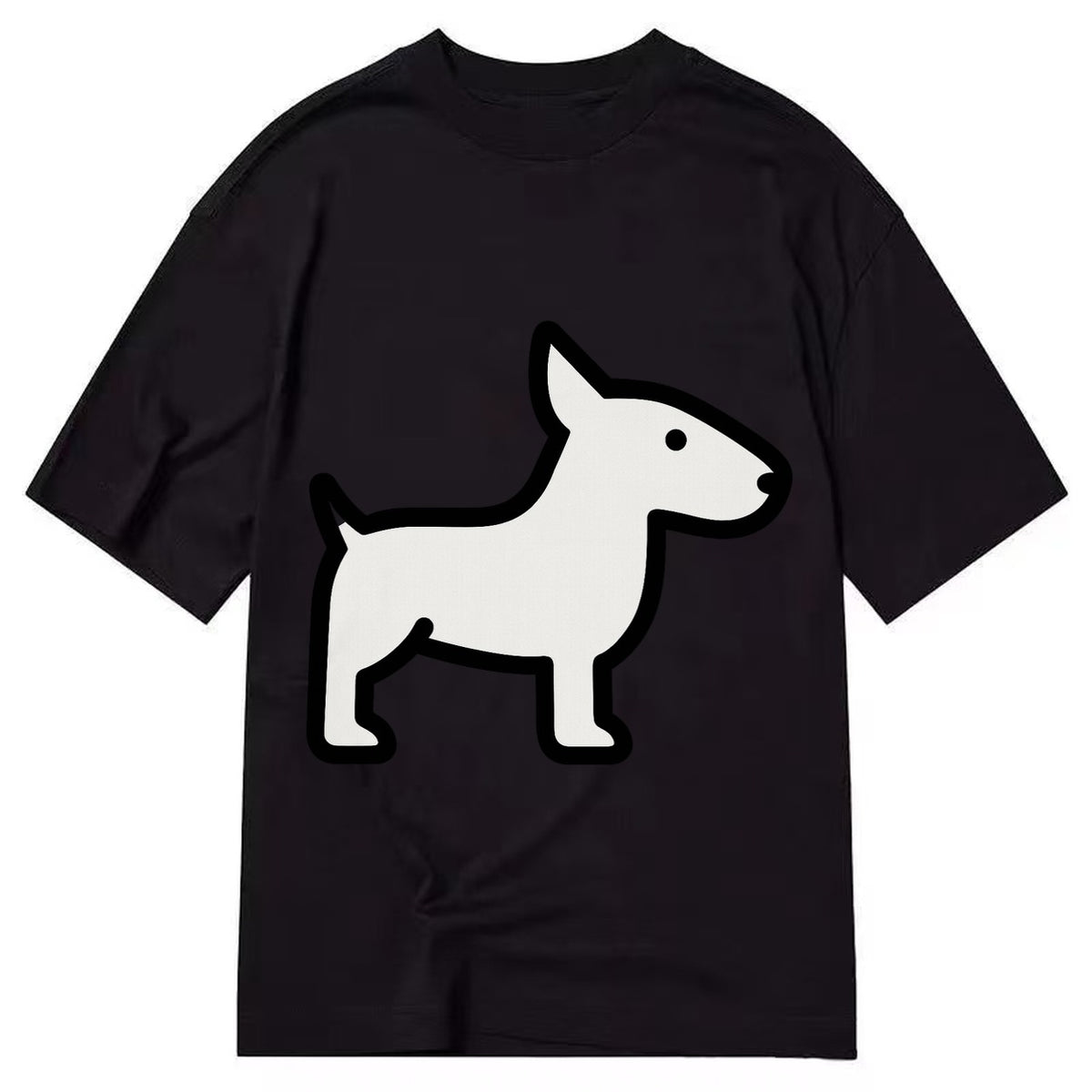 Bull Terrier - White egg-shaped head flat side profile - Classic T-shirt – Black