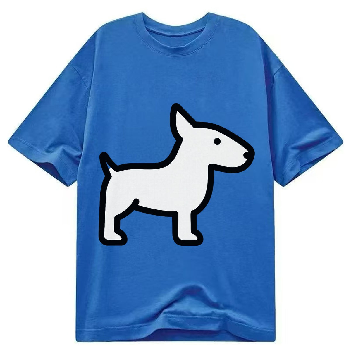 Bull Terrier - White egg-shaped head flat side profile - Classic T-shirt – Blue