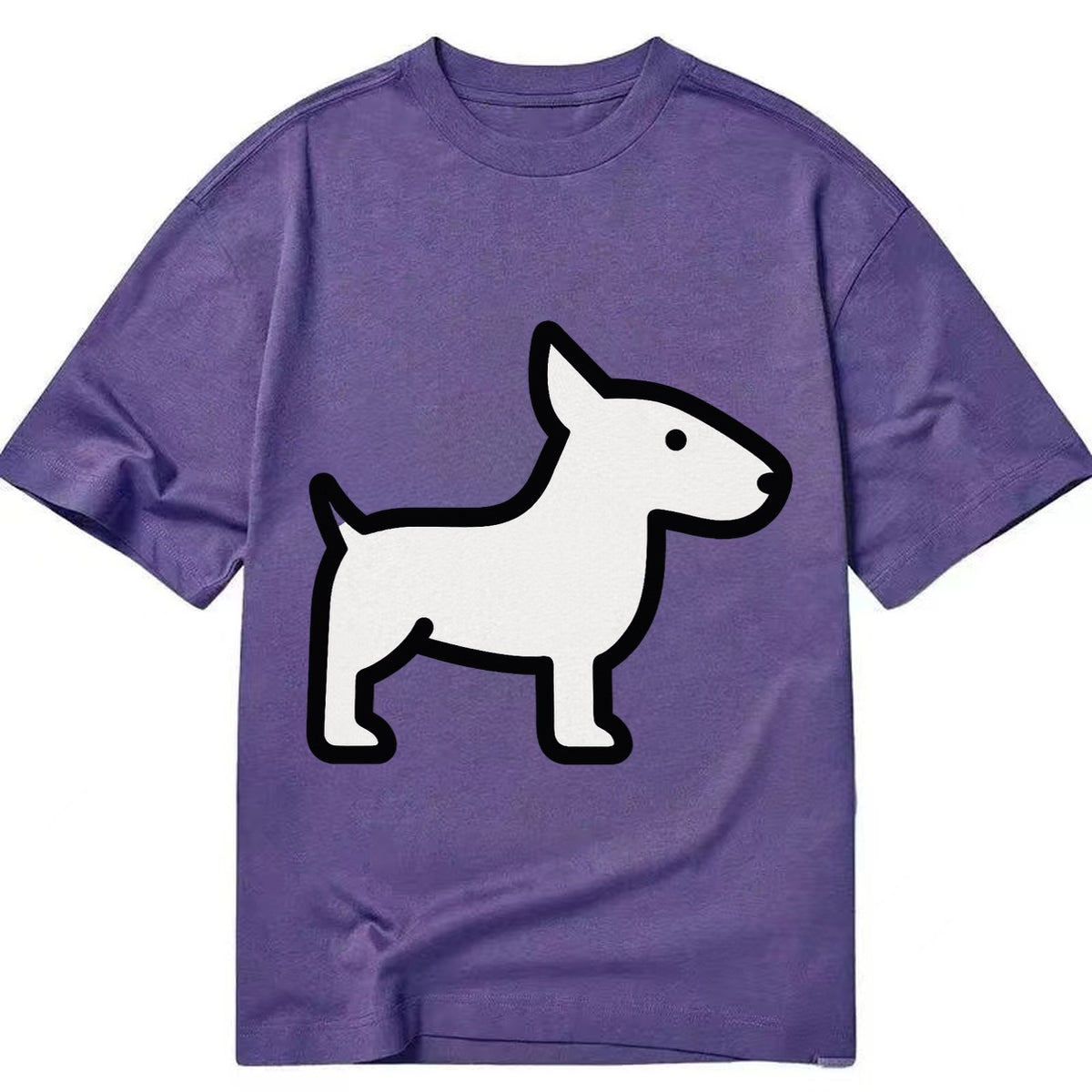 Bull Terrier - White egg-shaped head flat side profile - Classic T-shirt – Purple