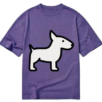 Bull Terrier - White egg-shaped head flat side profile - Classic T-shirt – Purple