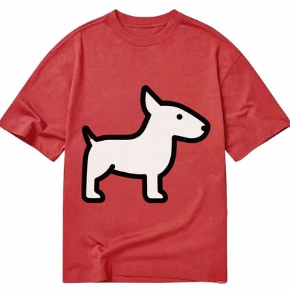 Bull Terrier - White egg-shaped head flat side profile - Classic T-shirt – Red