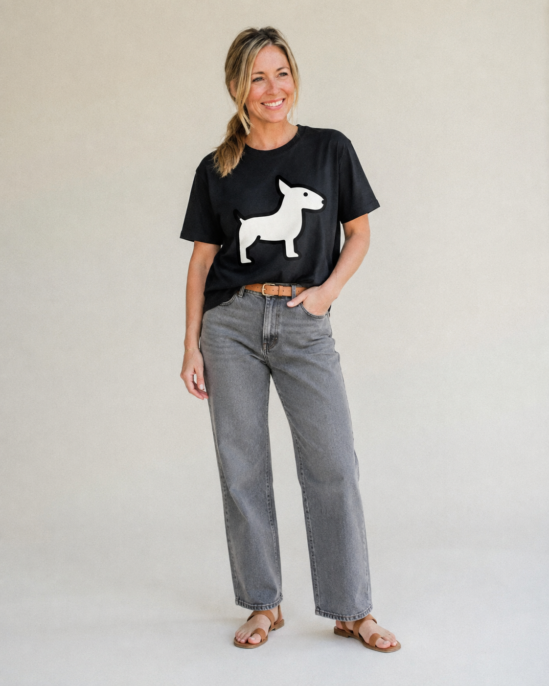 Bull Terrier - White egg-shaped head flat side profile - Classic T-shirt – studio model photo