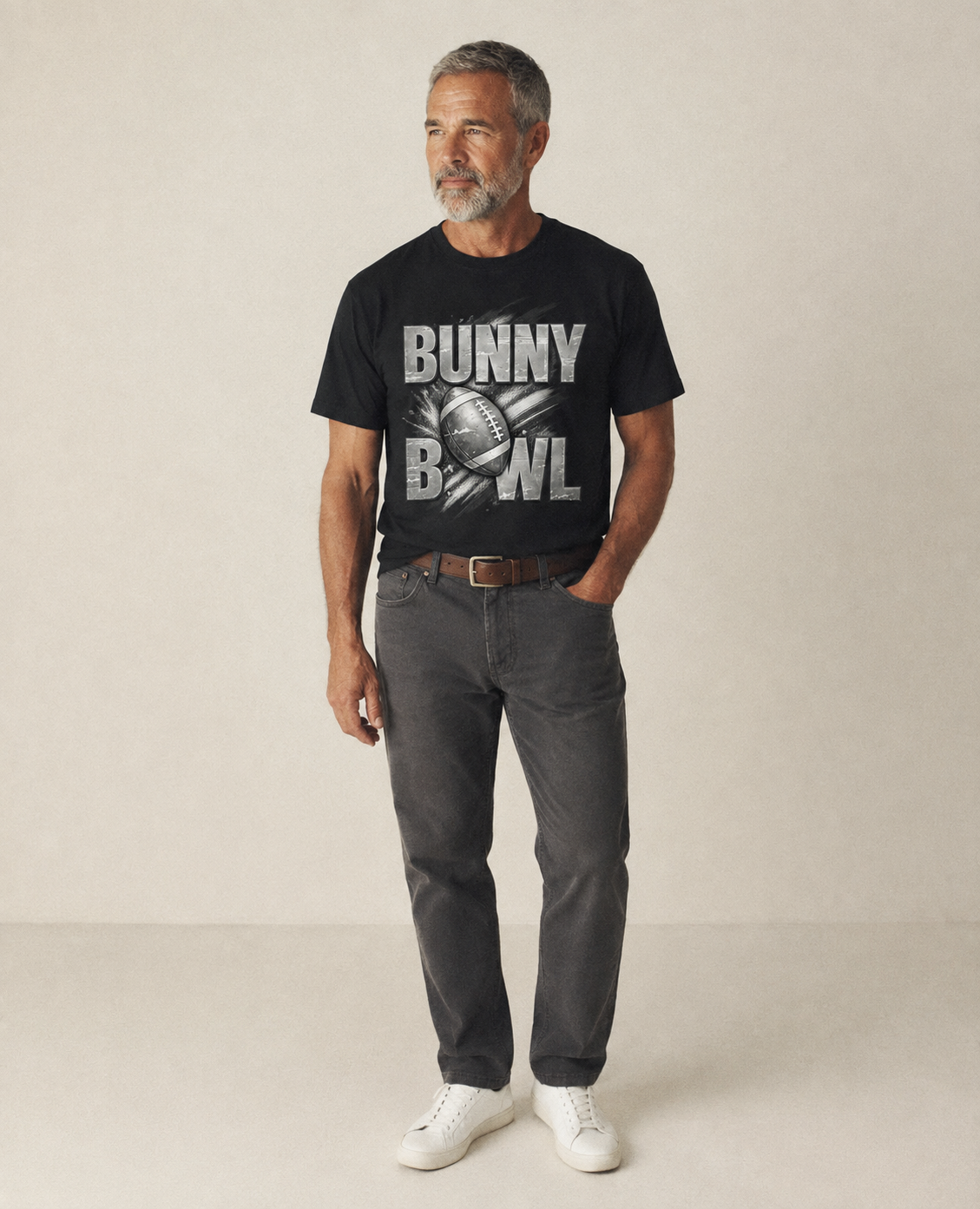 Bunny Bowl - Classic T-shirt – studio model photo
