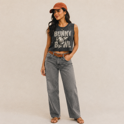 Bunny Bowl Vintage Washed Tank – studio model photo