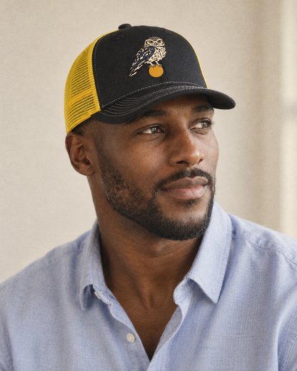 Model wearing the cap