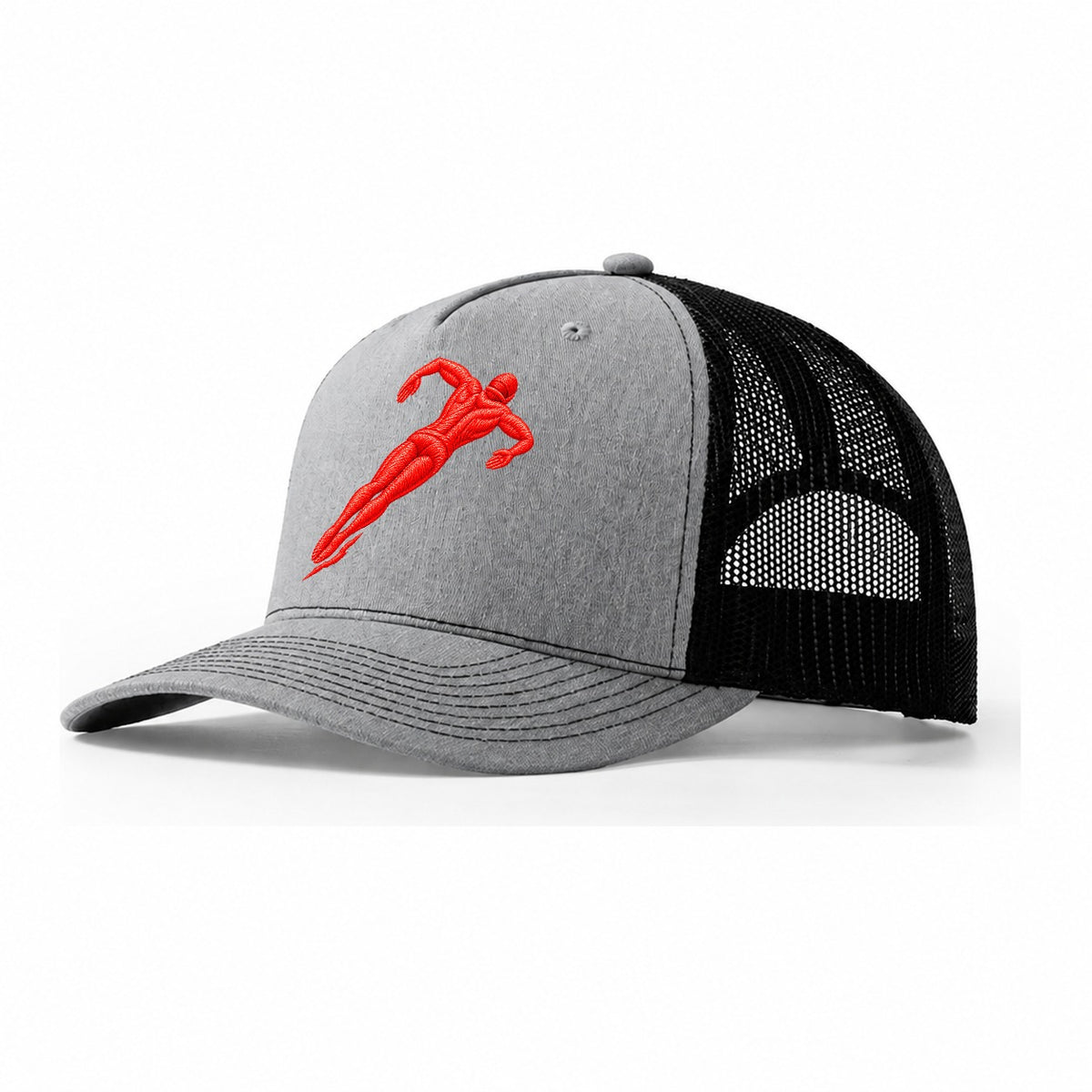 Butterfly Swimmer Break Micro Motion Mark Trucker Hat – Sport Grey-Black