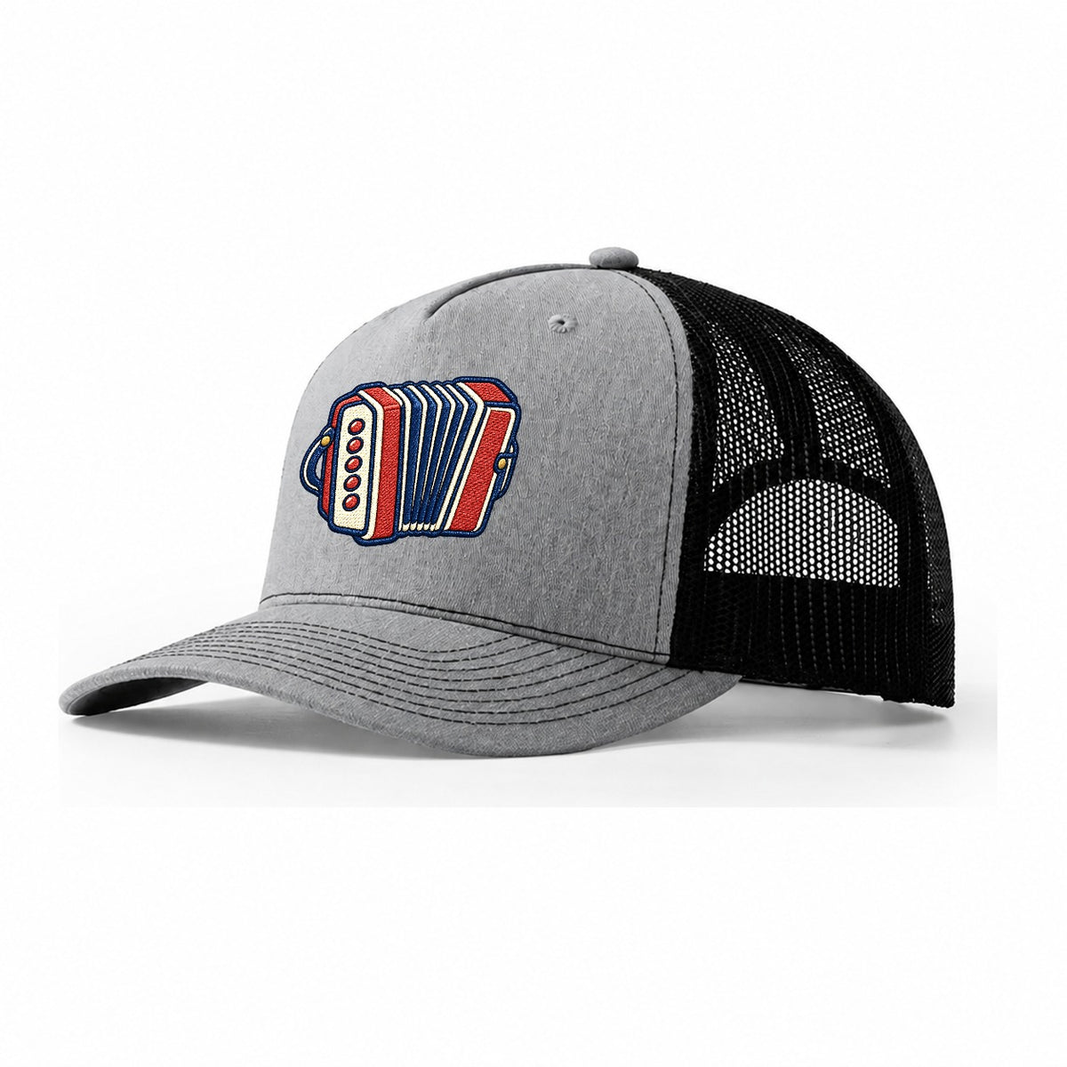 Button Accordion Tiny Solo Marks Trucker Hat – Sport Grey Black