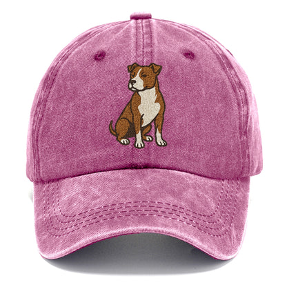 American Pit Bull Terrier Brown And White Pose Hat