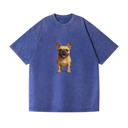 Smiling French Bulldog Portrait Hat Design Vintage T-shirt