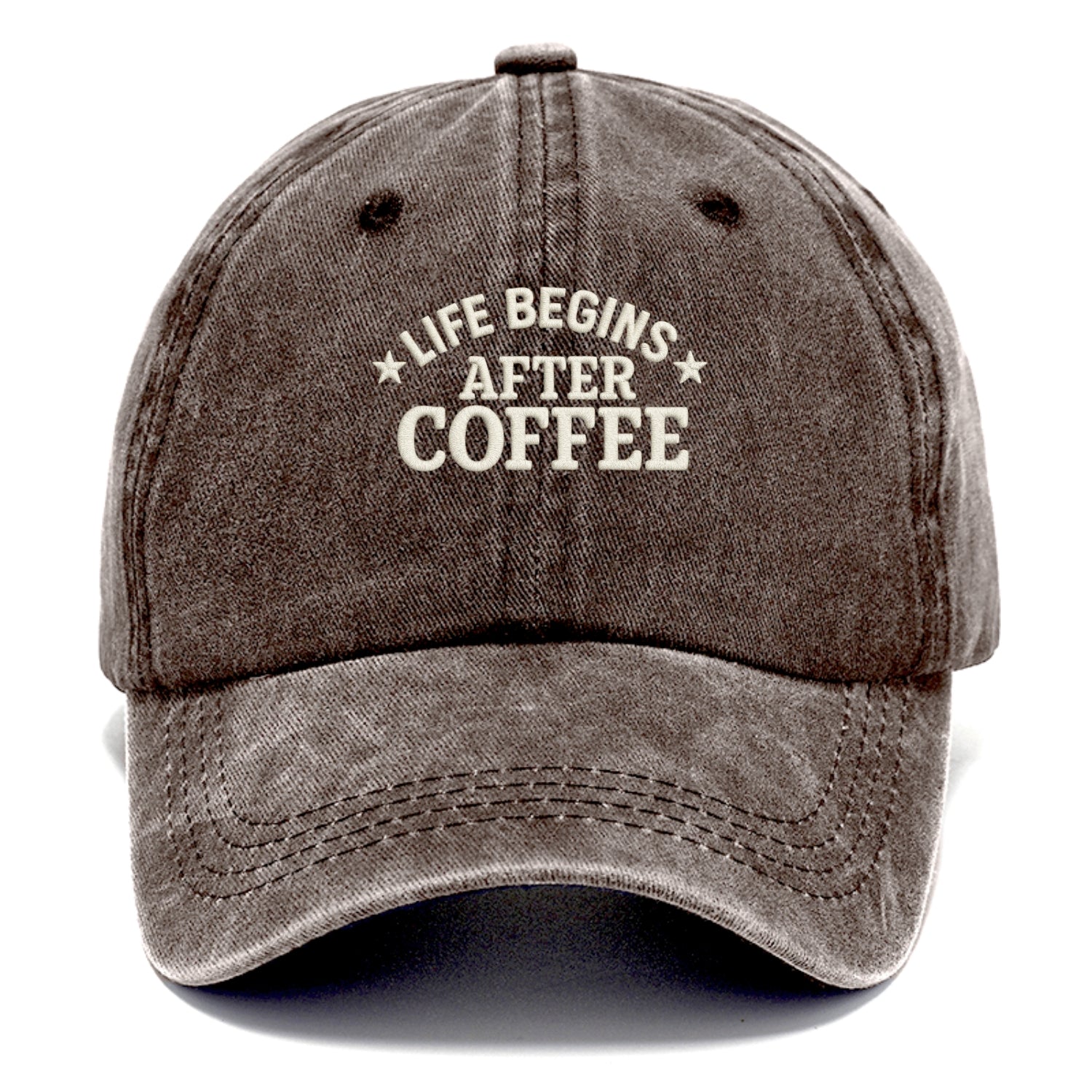 coffee themed quote with decorative stars Hat