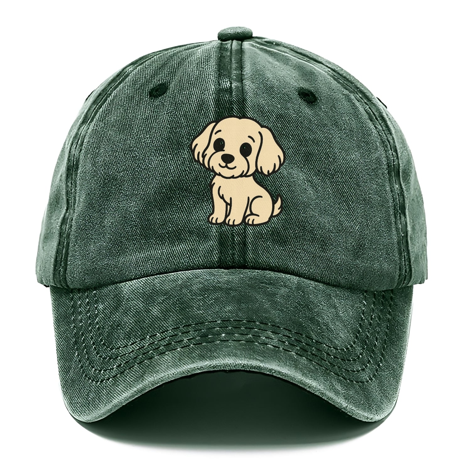 havanese cream colored sitting pose portrait design Hat