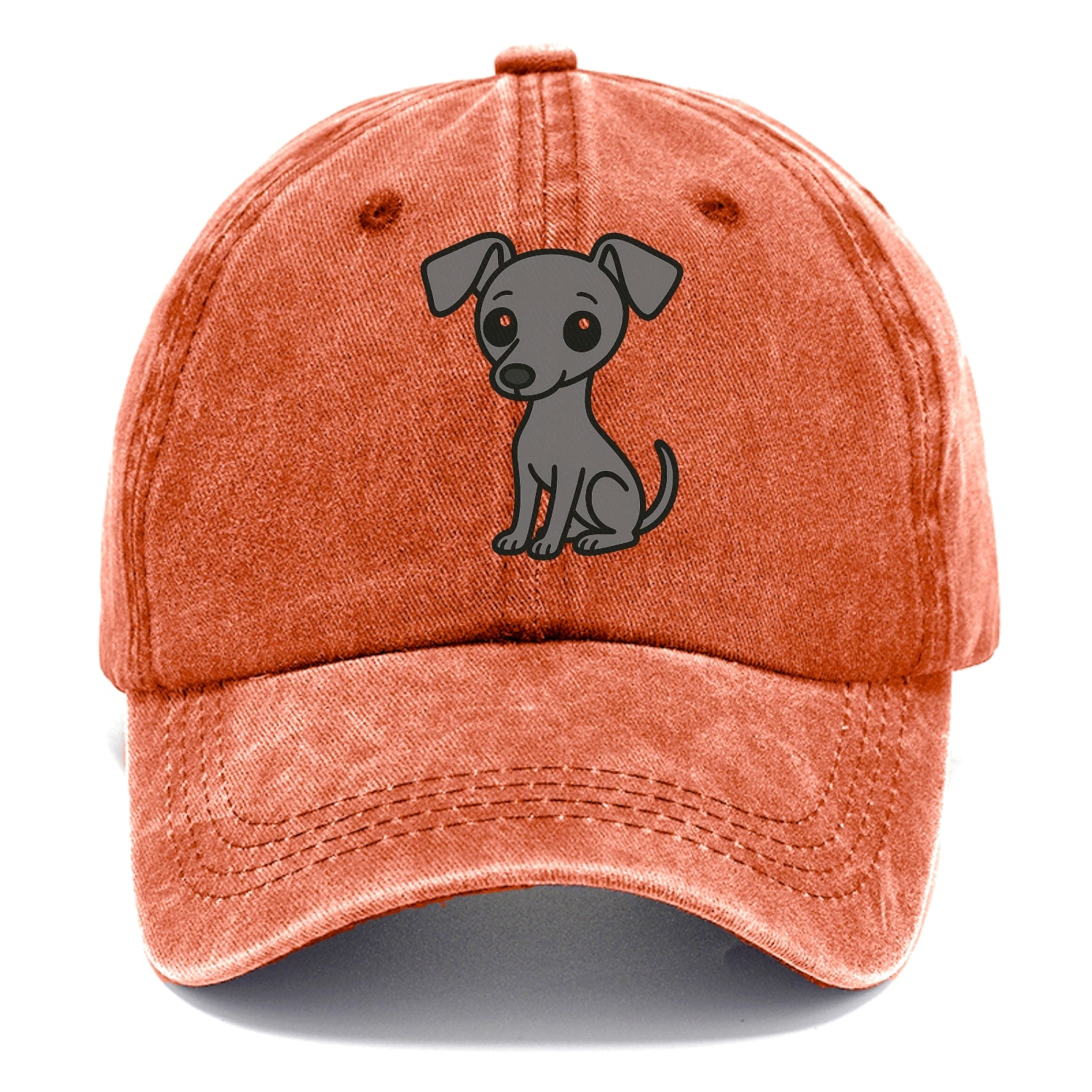 italian greyhound gray sitting pose with thin build portrait design Hat